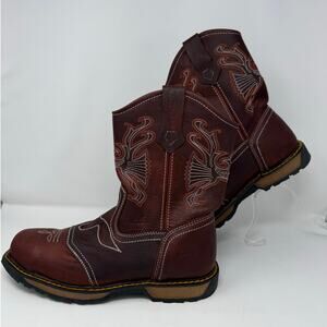 NWOT Cebu Boots Men 14EE Brown Comodidad Farmer Leather Safety Steel Toe